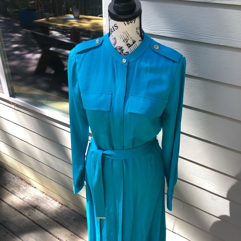 MICHAEL KORS Silk Button up Shirt Dress
